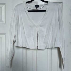 White Cropped Cardigan